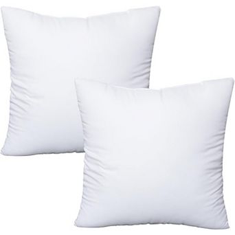 2 Pack 18x18 in Microfiber Polyester Pillow Inserts, 100% Cotton Cover, for Home Decor