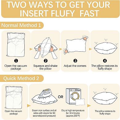 2 Pack 18x18in Microfiber Polyester Pillow Inserts, 100% Cotton Cover, for Home Decor