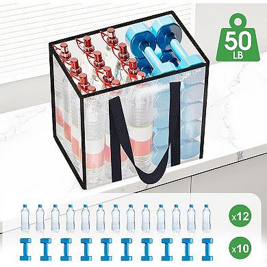 Great Ambitions 4-Pack Heavy-Duty Reusable Grocery Bags, Water-Resistant & Foldable 33L