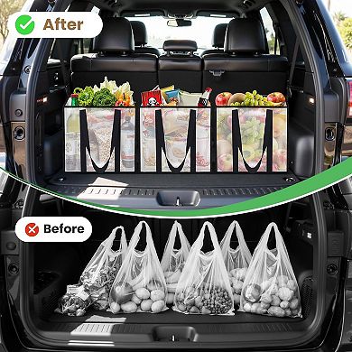 Great Ambitions 4-Pack Heavy-Duty Reusable Grocery Bags, Water-Resistant & Foldable 33L