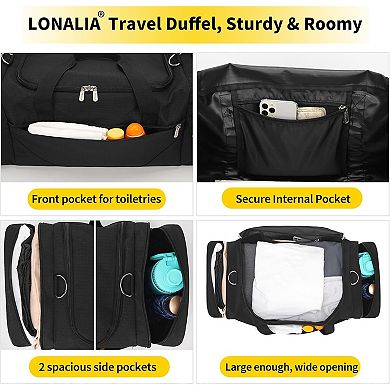 21" Duffel Bag for Travel & Sports - 34L, 5 Pockets, Trolley Sleeve
