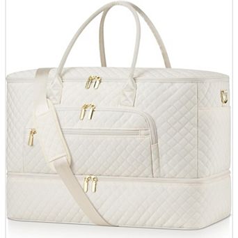 Wide-Opening Travel Duffel Bag with Shoe Compartment & Wet Pocket