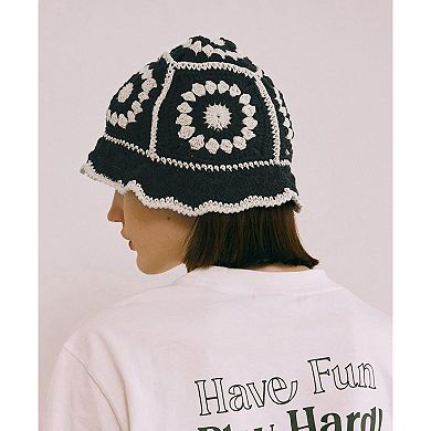 Handmade Milk Cotton Crochet Bucket Hat, Breathable, Stylish, One Size