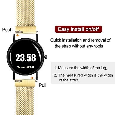 Stainless Steel Mesh Watch Band Quick Release Magnetic Clasp