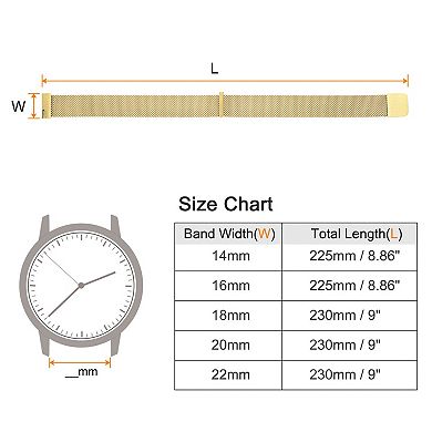 Stainless Steel Mesh Watch Band Quick Release Magnetic Clasp