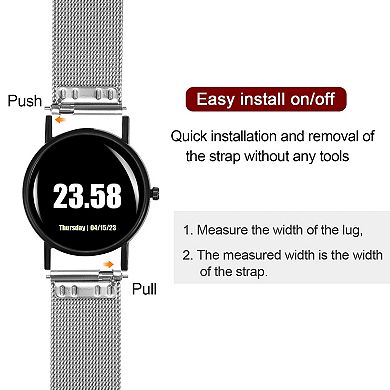 316L Stainless Steel Mesh Watch Band Quick Release Adjust Strap