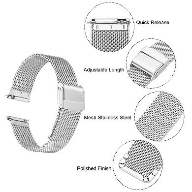 316L Stainless Steel Mesh Watch Band Quick Release Adjust Strap