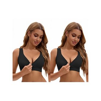 2 Packs Women's Nursing Bra Crossover Push Up Wirefree Sleep Breastfeeding Bralette