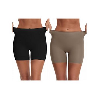 2 Packs Women's Slip Shorts Under Dresses Seamless HighWaist Tummy Control Hip Lifter Thigh Slimmers