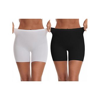 2 Packs Women's Slip Shorts Under Dresses Seamless HighWaist Tummy Control Hip Lifter Thigh Slimmers
