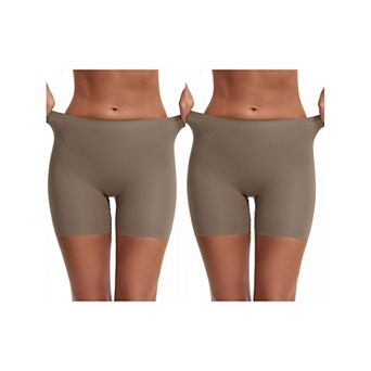 2 Packs Women's Slip Shorts Under Dresses Seamless HighWaist Tummy Control Hip Lifter Thigh Slimmers