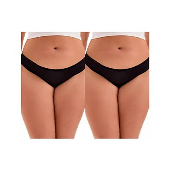 2 Packs Women's Low Waist Frill Trim Satin Full Coverage Briefs