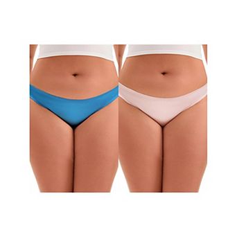 2 Packs Women's Low Waist Frill Trim Satin Full Coverage Briefs