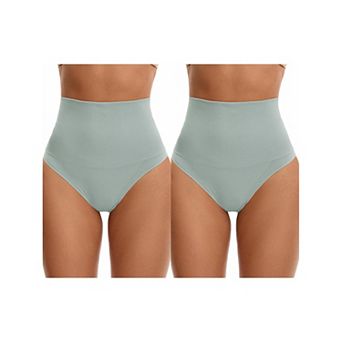 2 Packs Women's Thong Shapewear Tummy Control High Waist Shaping Panties Body Shaper Underwear