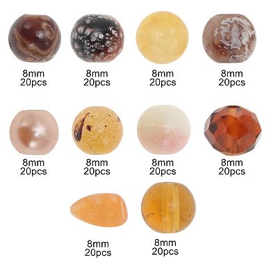 1 Set 200 Pcs 8mm Round Bracelet Beads for Jewelry Making Bracelet Making DIY Crafts