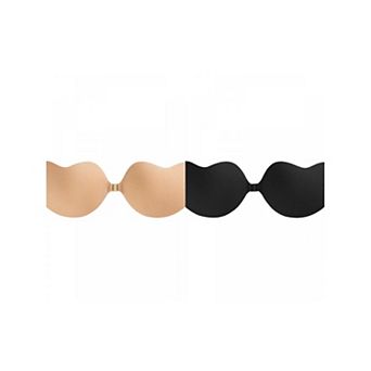 2 Packs Women's Strapless Push Up Nipple Covers Invisible Backless Reusable Adhesive Clasp Bras