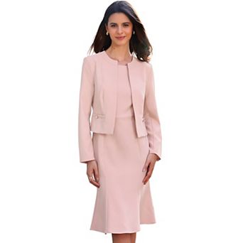 Dress Suit Sets for Women's 2 pc Work Sleeveless Dresses and Crop Blazer