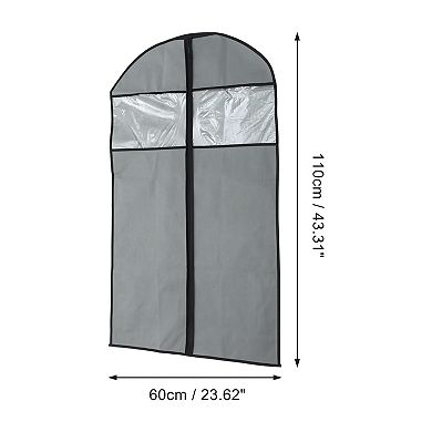 Dustproof Double Window Garment Bag 3 Pcs for Clothing Storage 43.31"x23.62"