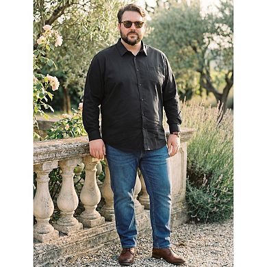 Men's Big & Tall Dress Shirts Long Sleeve Button Down Formal Shirt with Chest Pocket
