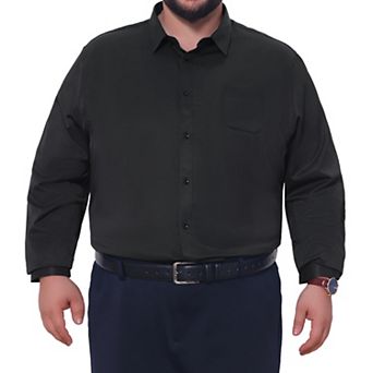 Men's Big & Tall Dress Shirts Long Sleeve Button Down Formal Shirt with Chest Pocket
