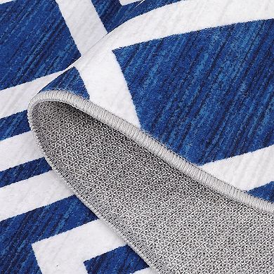 Large Boho Geometric Area Rug - Machine Washable, Non-Slip ，for Farmhouse and Living Room