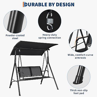 Outdoor Swing Chair 2-Seat for Patio Garden Backyard