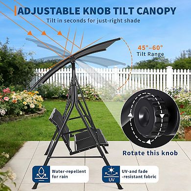 Outdoor Swing Chair 2-Seat for Patio Garden Backyard