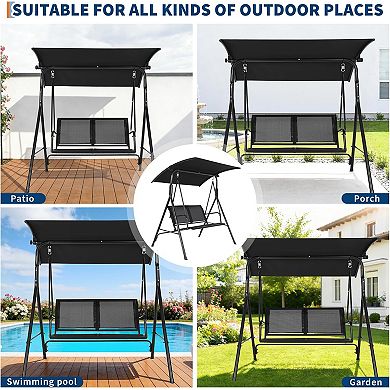 Outdoor Swing Chair 2-Seat for Patio Garden Backyard