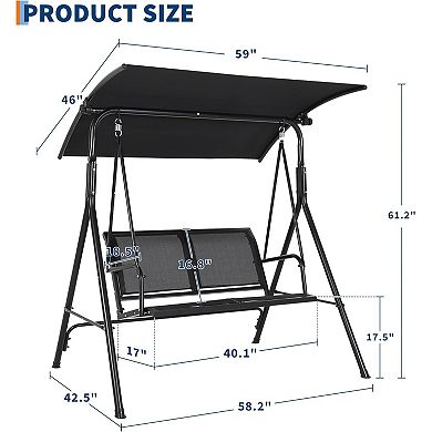 Outdoor Swing Chair 2-Seat for Patio Garden Backyard