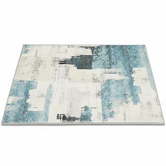 Washable Abstract Rug，Soft Foldable Modern Rug，Non Slip Floor Mat, Non Slip Backing