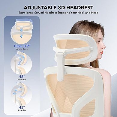 Ergonomic Mesh Office Chair, Adjustable Lumbar Support & High Back for Home Office Gaming