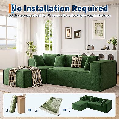 106.7" Modular Sectional Couches,Deep Seat,Modular L-Shape Sofa with Chaise