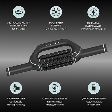 Ultimate Relaxation Bundle: Heated Chair Mat, Rechargeable Rolling Massager, and 3-Speed Massage Gun