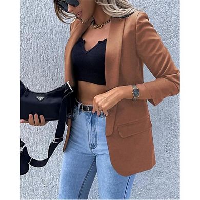 Blazers for Women Oversiz Business Casual Spring Fall Long Sleeve Open Front Work Office Jackets