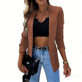 Blazers for Women Oversiz Business Casual Spring Fall Long Sleeve Open Front Work Office Jackets