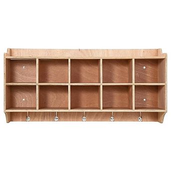 Wall Mounted Cubby Storage Organizer with Hooks for Daycare