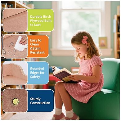 Wall Mounted Cubby Storage Organizer with Hooks for Daycare