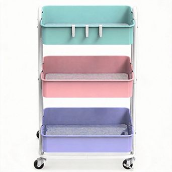 3 tier Metal Rolling Utility Cart