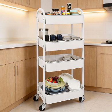 3-Tier Rolling Utility Cart with Caster Wheels Easy Assembly