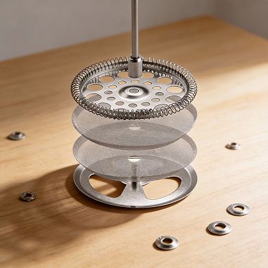 12oz Stainless Steel French Press Dual Filter Coffee Maker