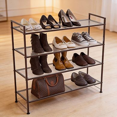 3-tier Stackable Mesh Shoe Rack