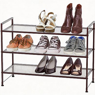 3-tier Stackable Mesh Shoe Rack