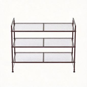3 tier Stackable Mesh Shoe Rack