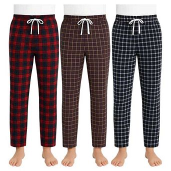 Mens 3 Pack Random Pack of 3 Pajama Flannel Pants Mystery Pack