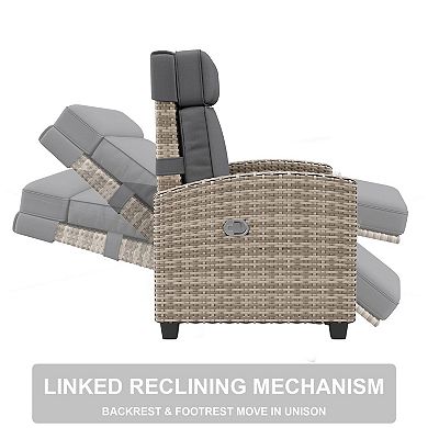 ANIXOL Outdoor Wicker Recliner Chair