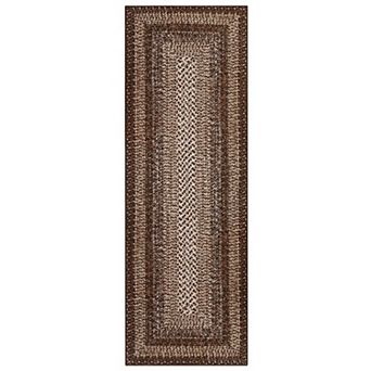 Non-Slip Non-Shedding Farmhouse Ultra-Thin Braided Print Accent Rug