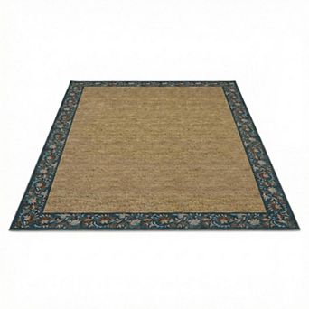 Area Rugs for Living Room, Washable Floral Bordered Large Bedroom Rugs