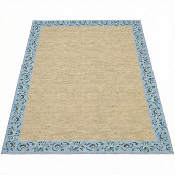 Area Rugs for Living Room, Washable Floral Bordered Large Bedroom Rugs