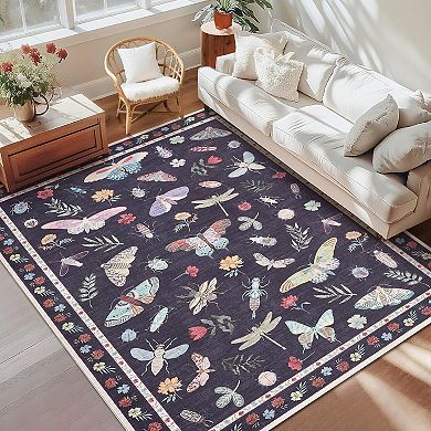 Area Rugs for Living Room Washable Rug Modern Floral Rug