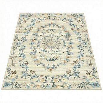 Area Rugs for Living Room Washable Rug Modern Floral Rug